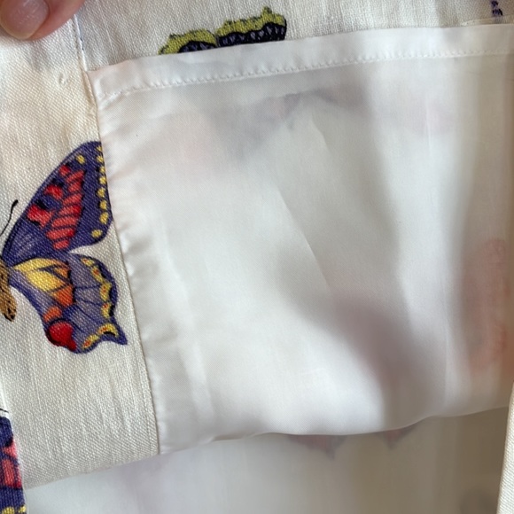 Talbots butterfly pattern linen skirt . - Picture 5 of 11